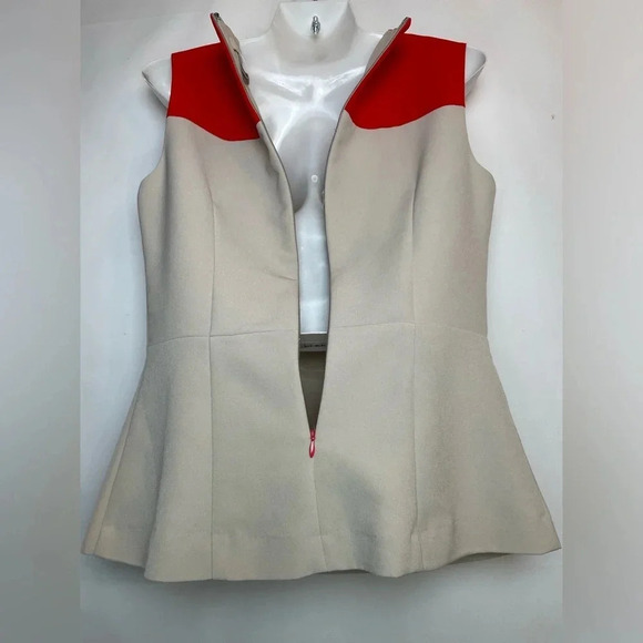 Banana Republic Tank Top Red Orange Beige Office Women Size 6 - Picture 5 of 6